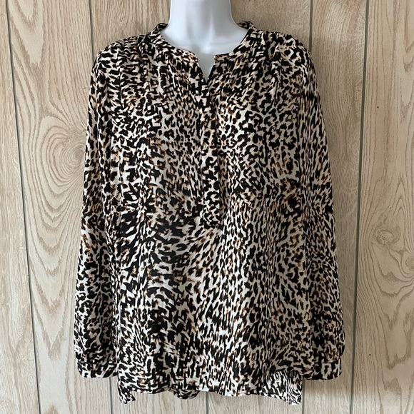 a.n.a Tops - Ana Women’s Leopard Print Blouse, Women’s M